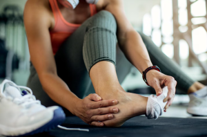 athlete with ankle pain